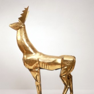 Zadkine golden deer museum beelden aan zee wooden sculpture display The Hague Scheveningen 